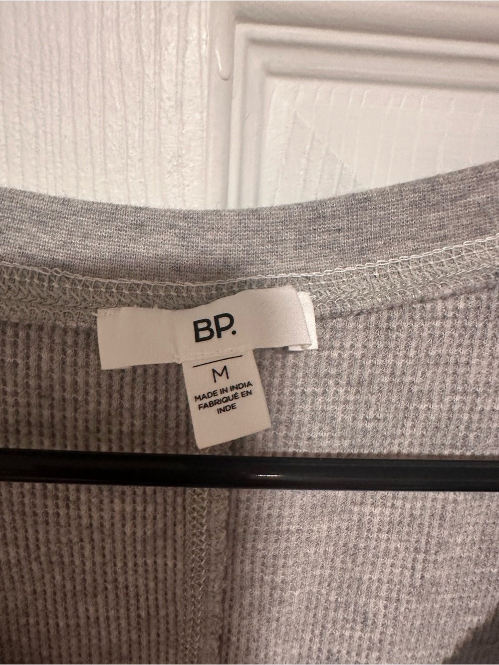 bp. Heather Gray Ribbed Long Sleeved cropped shirt